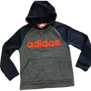 Adidas Boys Blue & Grey  Pullover Hoodie